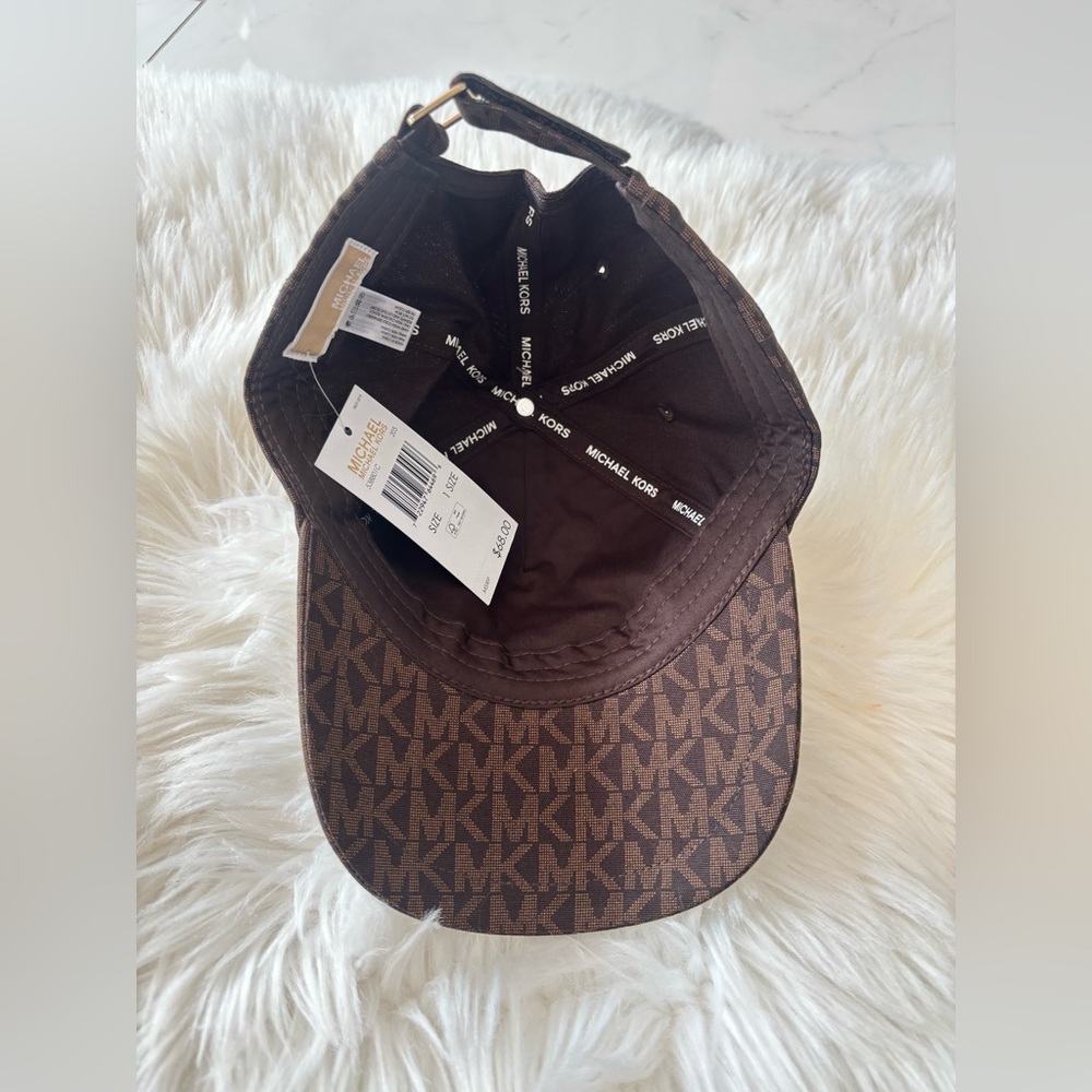 Michael Kors Brown MK Logo Baseball Cap - Picture 5 of 11